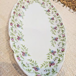 Elegant Oval Floral Petite Flowers Serving Plate Platter ~ Altrohla Austria